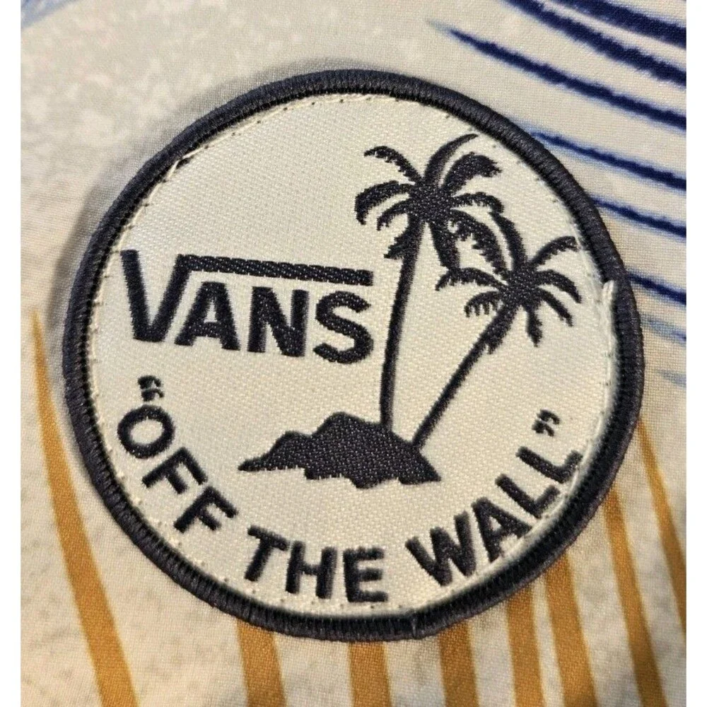 VANS Off The Wall Mens Board Shorts Tropical Stretch Floral Blue Gold Size 32